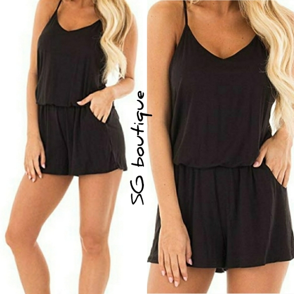 🆕⭐ Black jersey shorts romper⭐ - Picture 1 of 5